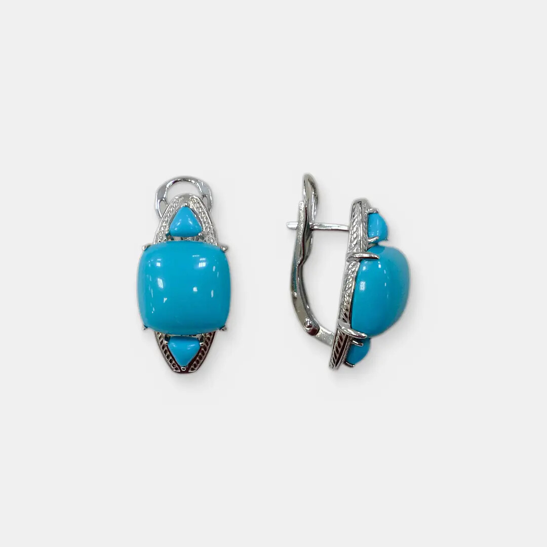 Серебряные серьги с бирюзой